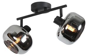 Mexlite - faretto - Tenebris - nero - vetro vetro fumé - lampada in vetro colorato - E14 - 4209ZW