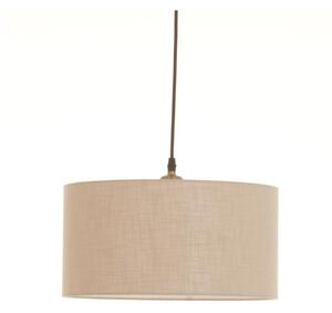 CILINDRO SOSPENSIONE SINGOLA D35 CM IN TESSUTO DI LINO 3 FINITURE COLORE LAMPADINA ATTACCO E27