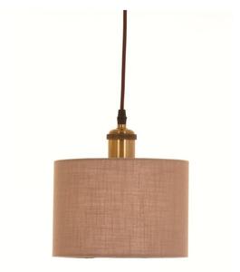 CILINDRO SOSPENSIONE SINGOLA D20 CM IN TESSUTO DI LINO 3 FINITURE COLORE LAMPADINA ATTACCO E27