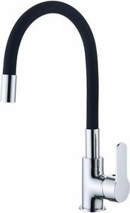 APT Miscelatore da cucina nero con scarico flessibile