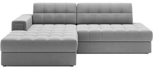 Divano angolare grigio allungabile (con penisola a sinistra/con chaise lounge) con rivestimento in velluto Blezalt – ELTAP