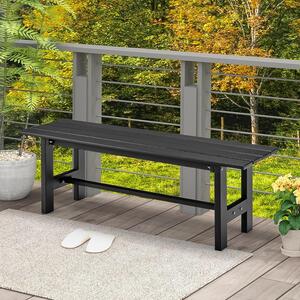 Panchina da giardino con struttura a doghe, telaio in metallo verniciato a polvere, panchina da giardino a due posti per parchi e spazi esterni, 120 x 34,5 x 40 cm (nera)