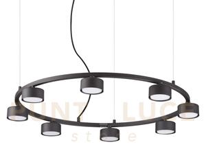 Minor lampadario sospeso in metallo nero 8 luci attacco gx53 lampad