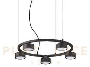 Minor lampadario sospeso in metallo nero 5 luci attacco gx53 lampad