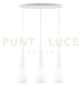 Milk lampadario sospeso ellittico in vetro bianco soffiato 62cm 3 l