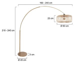 Steinhauer Lampada ad arco Sparkled Light, dimmerabile, Bronzo / Ottone antico, Soggiorno / Sala da pranzo, Metallo, Moderno, Lampada da terra