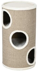 PawHut Cuccia per Gatti a 3 Livelli con Tiragraffi in Sisal e Peluche, Ø38x70cm, Marrone | Aosom Italy