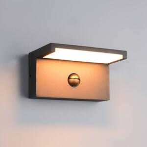 Trio Lighting Applique da esterni LED Ravi, antracite Larghezza 18 cm Sensore, IP54 Ravi, Nero, Alluminio, Moderno, Applique da esterni
