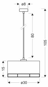 Lampada a sospensione su cavo ARDI 1xE27/40W/230V nero/marrone