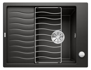 Blanco Elon 45 - Lavello in silgranito, 650x500 mm, con comando di scarico e accessori, nero 525879