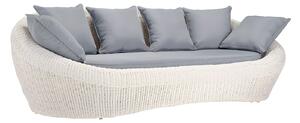 Divano da giardino 3 posti in resina intrecciatà Avorio - WHITEHEAVEN