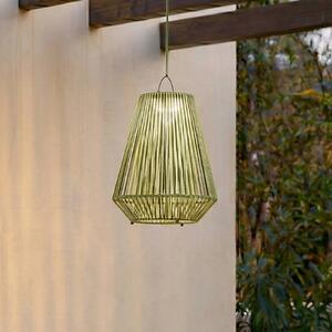 Lampada a sospensione solare LED Lindby Austas, verde, Ø 32 cm, USB, IP54 Austas Lindby, dimmerabile, Verde, Plastica, Moderno, Lampade solari