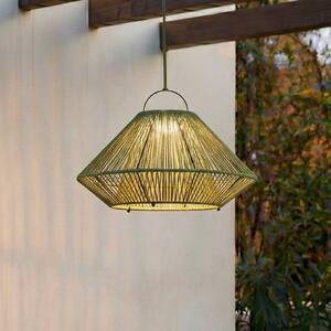 Lampada a sospensione solare LED Lindby Austas, verde, Ø 50 cm, USB, IP54 Austas Lindby, dimmerabile, Verde, Plastica, Moderno, Lampade solari
