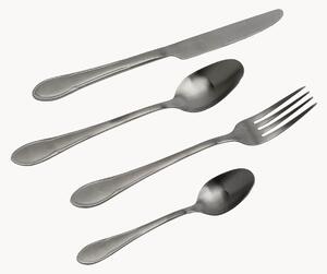 Set di 16 posate spazzolate opacche Cucina, fatte a mano, 4 persone