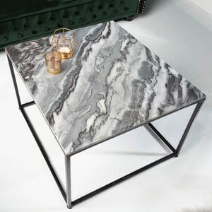 Riess-ambiente Elegante tavolino da salotto ELEMENTS 50 cm grigio con piano in marmo lucido Tavolino da salotto