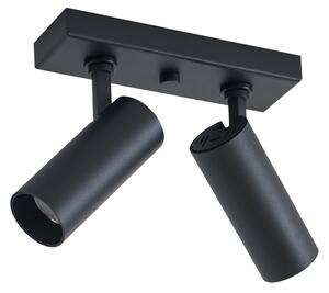 Plafoniera moderna nera con 2 luci LED dimmerabili - Tate