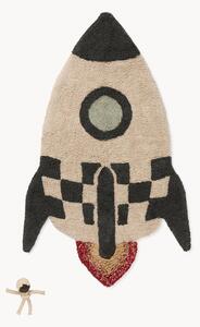 Tappeto per bambini fatto a mano Rocket, lavabile