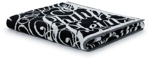 Telo Bagno In Acrilico Dralon Script 95X150 Premoli Di Bella Moderno Black Caleffi