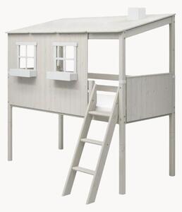 Letto per bambini in legno con scala e barriera di sicurezza Classic 1/1