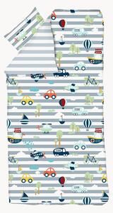 Set biancheria da letto per bambini in raso di cotone Transportation