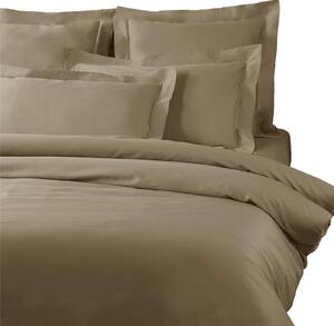 Copripiumino Con Federe In Raso Di Cotone Precious Sateen Matrimoniale - 255X255 + 2 Federe50X80 Mirabello Brera Tinta Unita Cammello Caleffi