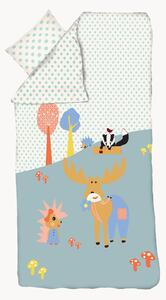 Set biancheria da letto per bambini in raso di cotone Forest