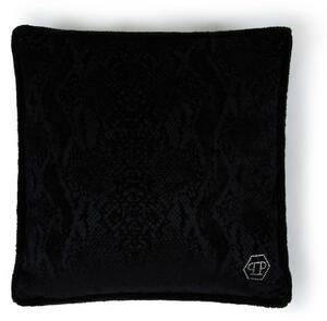 Cuscino D'arredo In Velluto Python 40x40 Premoli Di Bella Tinta Unita Black Caleffi