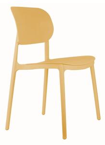 Sedia da pranzo gialla in plastica Cheer – Leitmotiv
