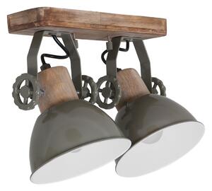 Mexlite - faretto - Gearwood - verde - metallo legno di gomma - faretto a superficie - E27 - 7969G