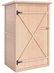 Outsunny Casetta da Giardino in Legno di Abete Impermeabile, Capanno Attrezzi da Esterno 75x56x115cm|Aosom