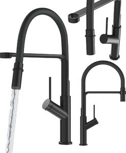 Granitan | Miscelatore da cucina Vasto - Nero - Altezza 460 mm - Bocca flessibile - Miscelatore da cucina