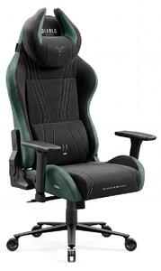 Sedia da gaming Diablo X-Horn 2.0, sedia da ufficio, sedia da scrivania, design ergonomico in tessuto, nero-verde, taglia standard