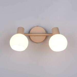 Reality Leuchten Plafoniera Boba, a 2 luci, beige, E14, metallo dimmerabile, Crema / Ambra, Soggiorno / Sala da pranzo, Metallo, Moderno, Faretto