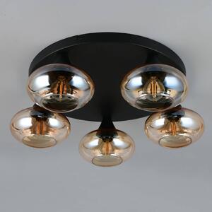 Reality Leuchten Plafoniera soffitto Divina, dimmerabile, Crema / Ambra, Soggiorno / Sala da pranzo, Vetro, Moderno, Plafoniera