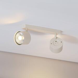 Faretto da soffitto Chloe orientabile a 2 luci, beige Argon, dimmerabile, Crema / Ambra, Soggiorno / Sala da pranzo, Metallo, Moderno