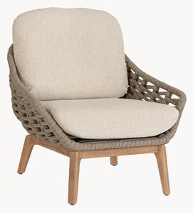 Poltrona da giardino in bouclé Tamires con gambe in legno di teak