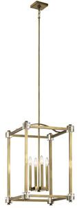 Lampadario Contemporaneo Cayden Acciaio Ottone Naturale 4 Luci E14 IP20