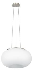 Lampadario A Sospensione Contemporaneo Optica Acciaio Nichel Vetro 2 Luci E27