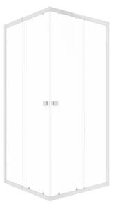 Cabina doccia 90x90 MARWELL Flexi 77-90x77-90-190 cm Doccia ad angolo con profili regolabili in alluminio di alta qualità in argento opaco Cabina doccia a battente