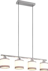 Lampada a sospensione DAVOS argento-tonalità argento-grigio 4xE14x10W metallo dim.: 150x75x12 cm IP20 RL