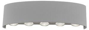 Applique argento 10xLED/0.80W/3000K Luce da esterno IP54 CARLO