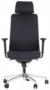 Sedia da ufficio girevole ergonomica XELO/F, base cromata, braccioli regolabili, seduta scorrevole (avanti-indietro), nero