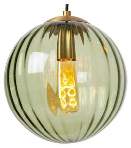 MONSARAZ lampada a sospensione a sfera in vetro verde 1xE27 40W Lucide