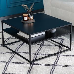 Riess-ambiente Tavolino moderno DURA STEEL 70 cm in metallo nero con ripiano Tavolino da salotto