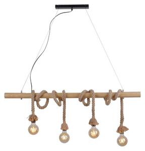 Lampada a sospensione, fascio naturale, corda di canapa, L 100 cm, ROPE