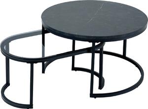 Tavolino da salotto 70 cm in marmo e vetro, design moderno per il soggiorno. ACQUISTA ORA