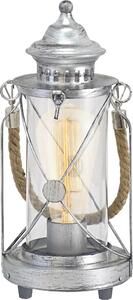 Lampada Da Tavolo Vintage Bradford Acciaio Argento Argento Antico 1 Luce E27