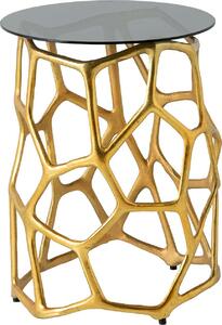 Tavolino da 50 cm in vetro dorato, design moderno per il soggiorno - ACQUISTA ORA