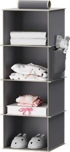 Allecto Premium - Organizzatore di vestiti Hangrek per armadio grigio con aste in bambù