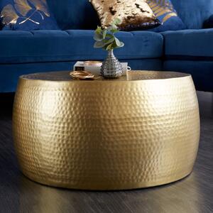 Riess-ambiente Tavolino rotondo ORIENT III 60 cm in metallo dorato con finitura martellata